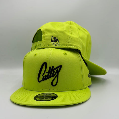 Snapback - 1Liner in BLACK Classic Puff on “Highlighter Yellow”