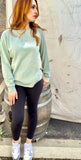Ladies - CREW sweatshirt in SAGE