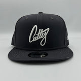 Snapback - 1Liner in WHITE Classic Puff on “Charcoal”