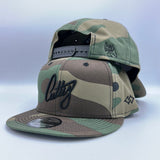Snapback - 1Liner in BLACK Classic Puff on “Camo”