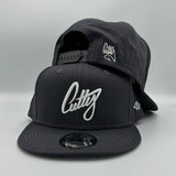 Snapback - 1Liner in WHITE Classic Puff on “Charcoal”
